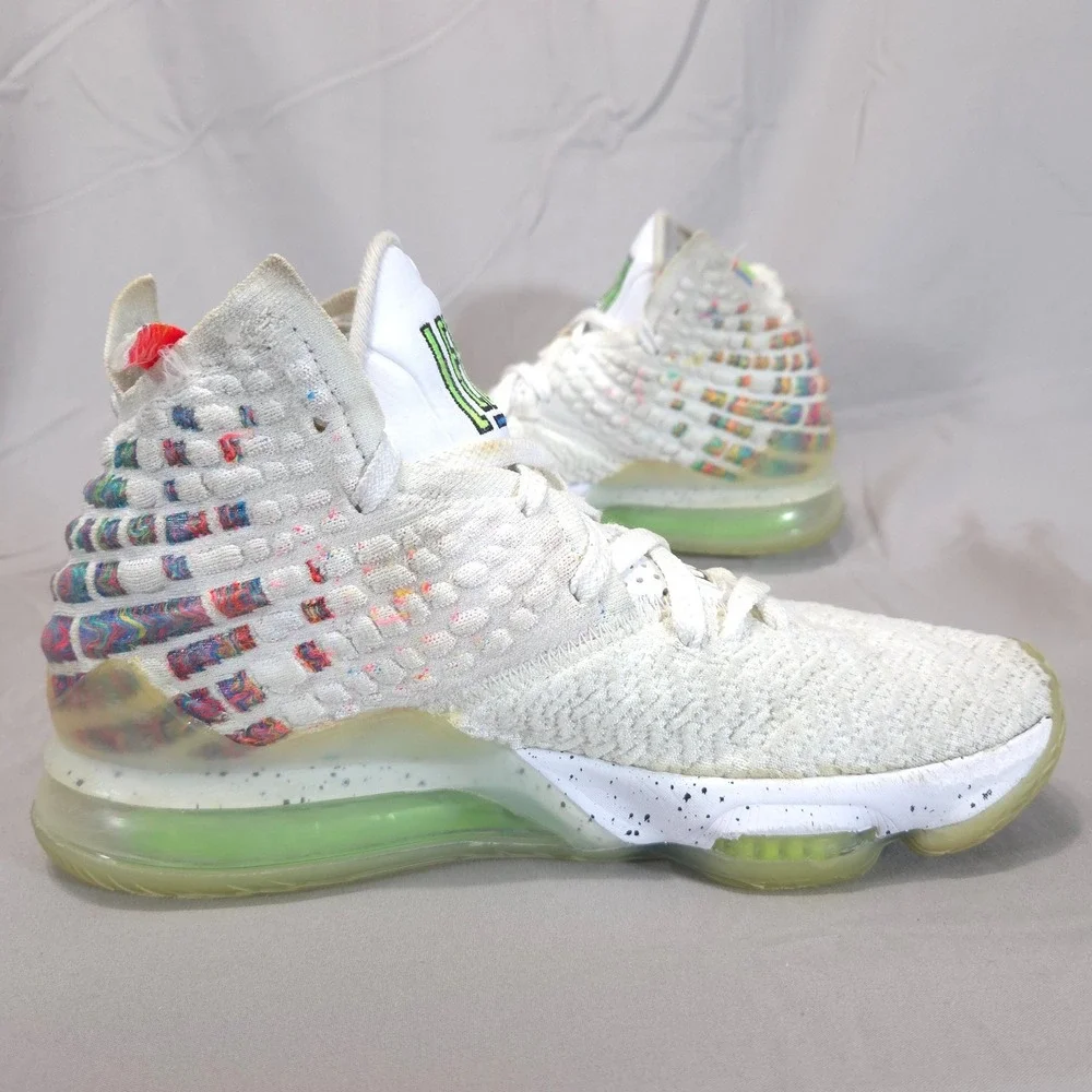 Nike LeBron 17 Air Command Force Men 7.5 Women 9 White Shoes Sneakers BQ3177-100